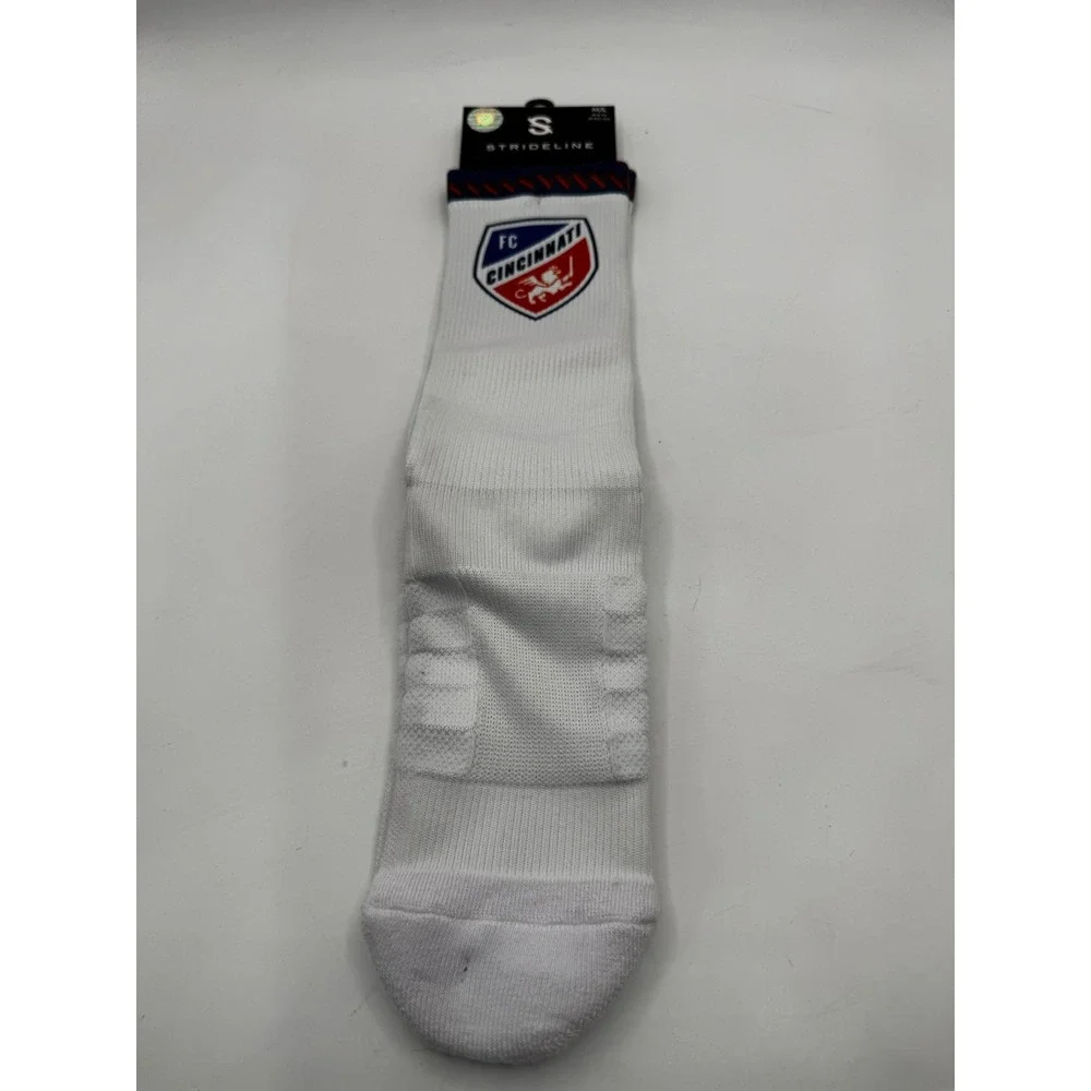 Strideline Mens M/L White FC Cincinnati Premium Full Sub Kit Wear 2024 Socks New